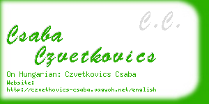 csaba czvetkovics business card